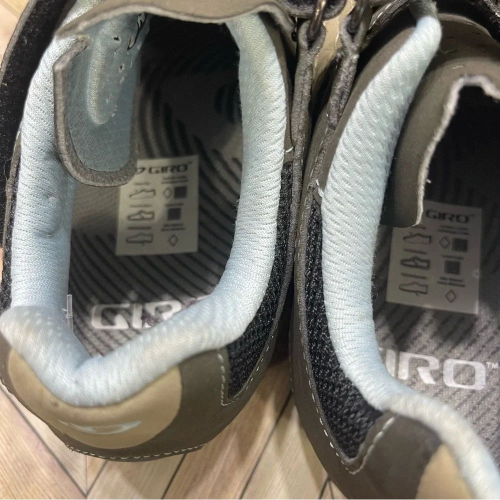 Giro Reva Womens Size 5 Khaki Brown Tan Blue Mountain Cycling Shoes‎ SB2